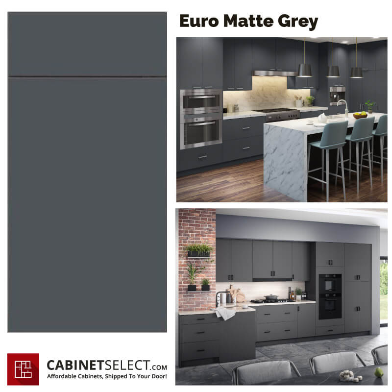 Euro Matte Grey Cabinets – 10ft Run
