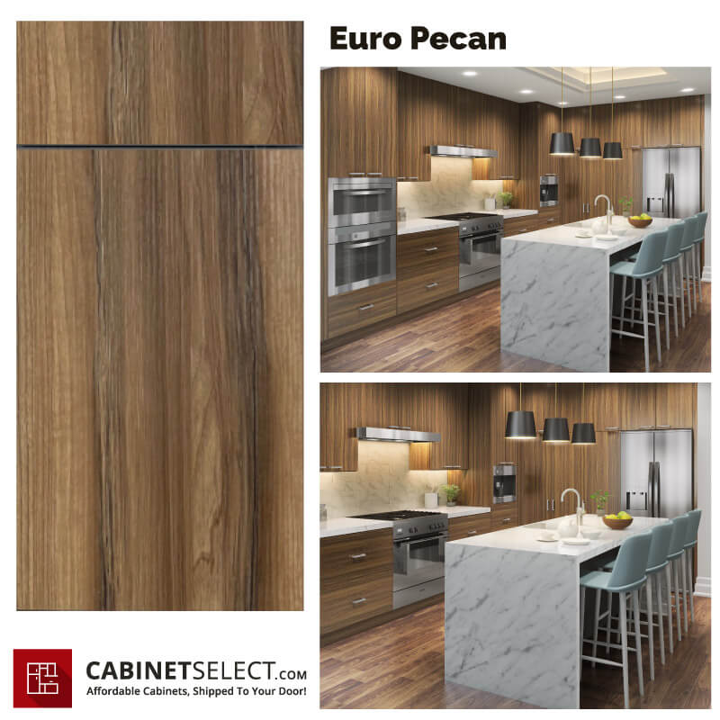 Euro Pecan Cabinets – 10ft Run