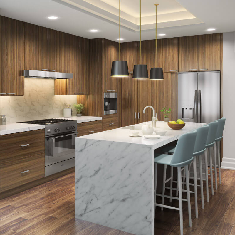 Euro Pecan Kitchen | CabinetSelect.com