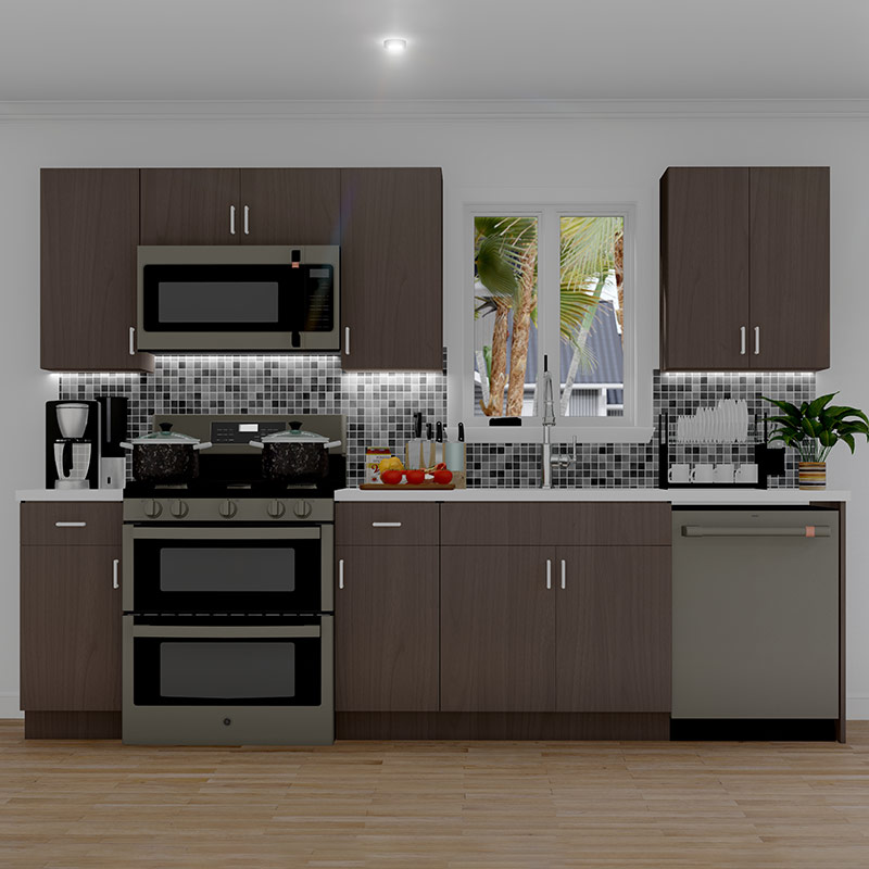 10ft Run Euro Dark Oak Kitchen | Cabinetselect.com