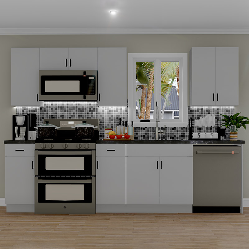 10ft Run Euro Matte light Grey Kitchen | Cabinetselect.com