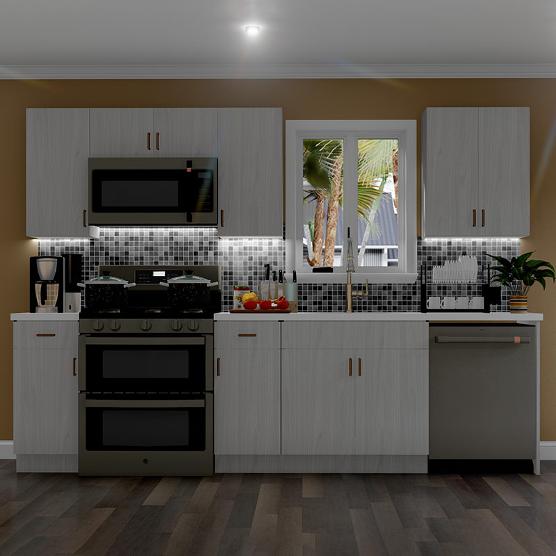 10ft Run Euro White Oak Kitchen Cabinet | Cabinetselect.com