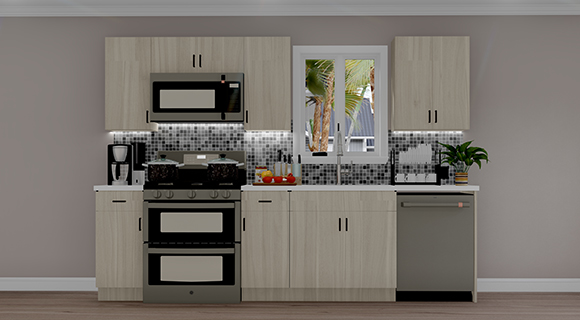 10ft Run Euro Yellow Oak Kitchen | Cabinetselect.com