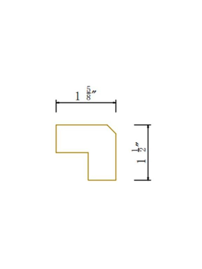 Avalon Slim Shaker White Angled Light Rail Molding 1-5/8”*1-1/2″*96″H