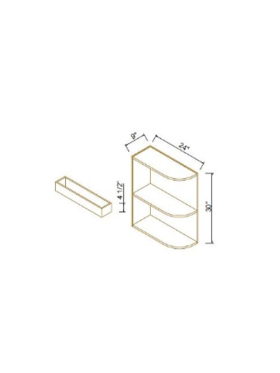 Avalon Slim Shaker Sage Green Base End Open Shelf 9”W*24”D*34-1/2”H