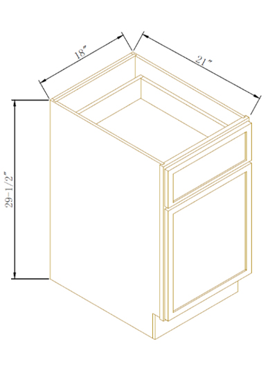 Avalon Slim Shaker White Two Drawer File Base Cabinet 18″W X 21″D X 29-1/2″H