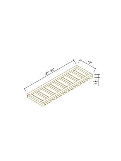 Avalon Slim Shaker White Wall Glass Hanger 30”W*12”D*1-5/8”H