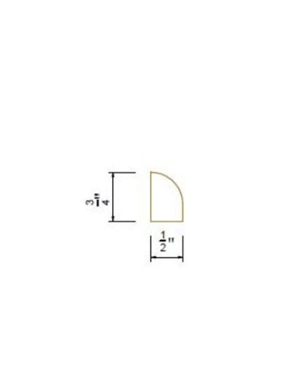 Avalon Slim Shaker Black Quarter Round Molding 3/4″W * 1/2″D * 96″H