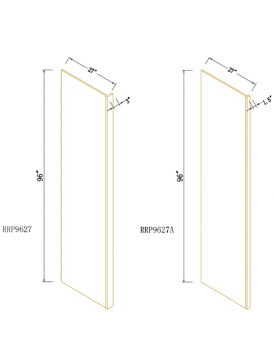 Avalon Slim Shaker White Refrigerator End Panel 24″W*96”H*1/2″D (1.5”W Return)