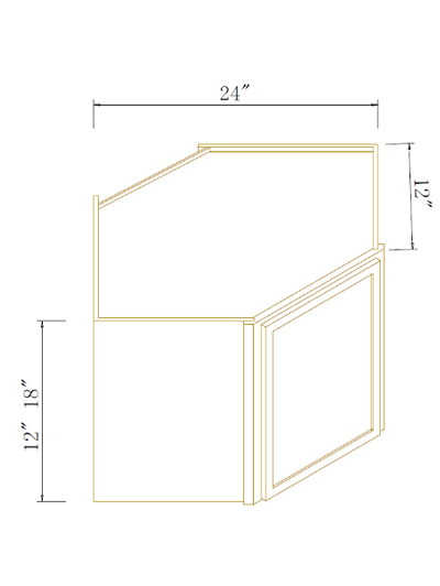 Avalon Slim Shaker White Wall Diagonal Corner Cabinet 24″W X 18″H X 12″D