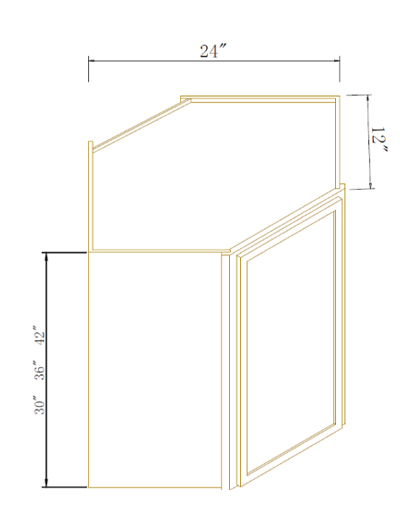 Avalon Slim Shaker White Wall Diagonal Corner Cabinet 24″W X 36″H X 12″D