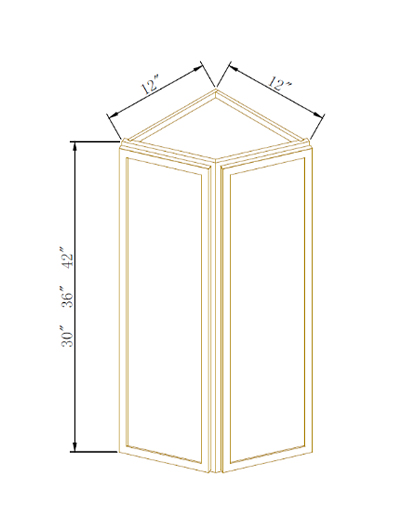 Avalon Slim Shaker White Wall End Angle Cabinet 12”W*42”H*12”D