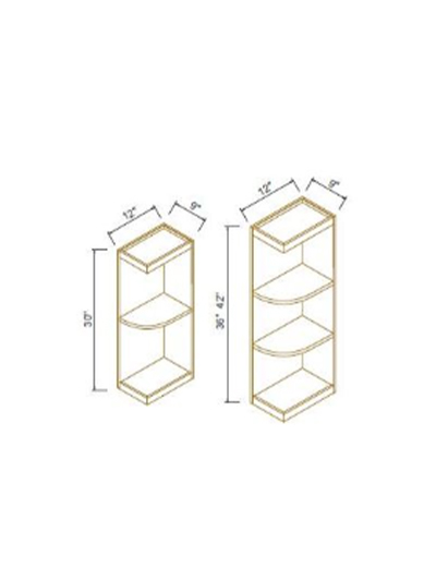 Avalon Slim Shaker Sage Green Wall End Open Shelf 9”W*42”H*12”D