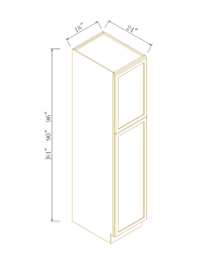Avalon Slim Shaker Black Single Door Pantry Cabinet 18”W*84”H*24”D
