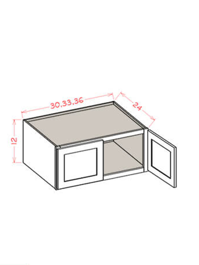 SU-W331224: Ready-to-Finish Shaker 33″ Wall Refrigerator Cabinets 12″ H (24″ Deep)