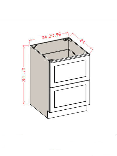 HE-2DB36: Haven Ember 36″ Two Drawer Base Cabinet