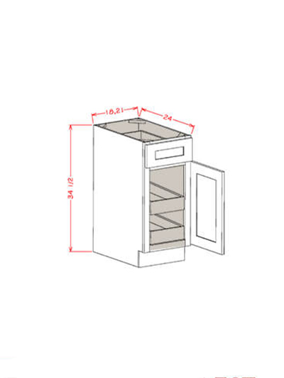 Shaker Honey 21 in. W x 24 in. D x 34.5 in. H Single Door Single Drawer Two Rollout Shelf Base Kit