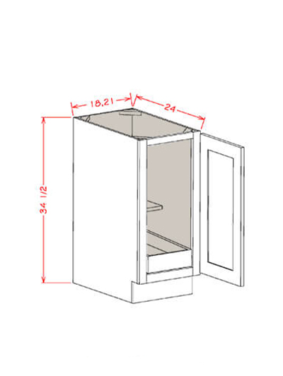 HE-B21FH1RS: Haven Ember 21″ Single Full Height Door One Rollout Shelf Base Kit