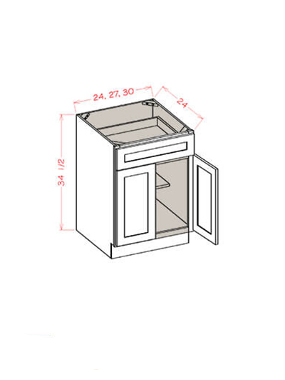 SI-B24: Shaker Ivy 24″ Double Door Single Drawer Cabinet