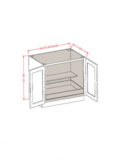 HE-B36FH1RS: Haven Ember 36″ Double Full Height Door One Rollout Shelf Base Kit