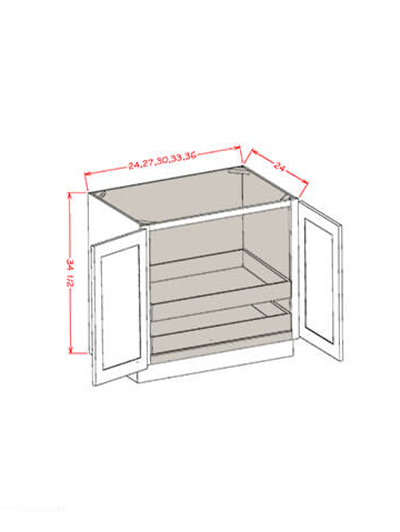 HE-B36FH2RS: Haven Ember 36″ Double Full Height Door Two Rollout Shelf Base Kit