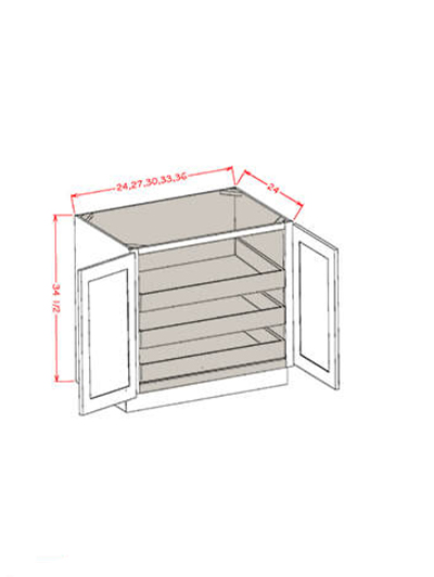 HE-B36FH3RS: Haven Ember 36″ Double Full Height Door Three Rollout Shelf Base Kit