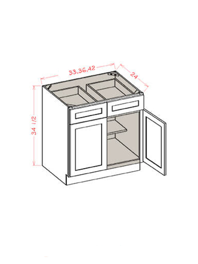 HE-B42: Haven Ember 42″ Double Door Double Drawer Cabinet