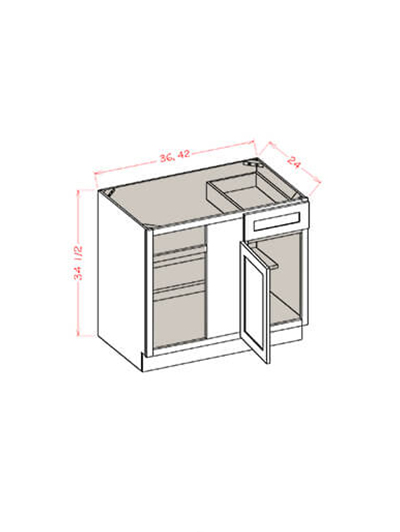 Ready-to-Finish Shaker 45 in. W x 24 in. D x 34.5 in. H Blind Corner Base Cabinet