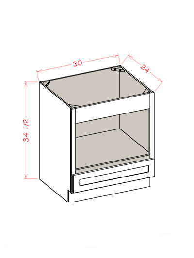 SU-BMW30: Ready-to-Finish Shaker 30″ Base Microwave Cabinet