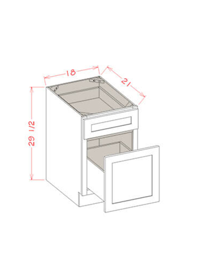 SU-DFB18: Ready-to-Finish Shaker 18″ Drawer File Base Cabinet