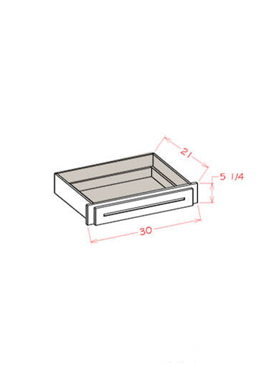 30 in. W x 21 in. D x 5.25 in. H Desk Knee Drawer – Navy Blue Shaker