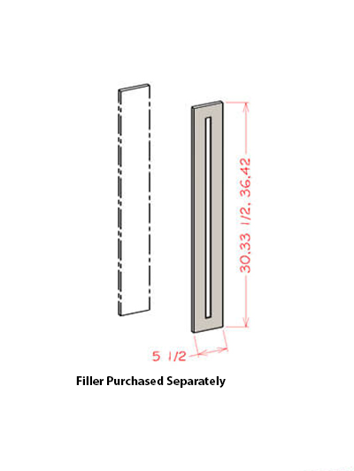 5.5 in. W x 0.75 in. D x 29 in. H Overlay Filler – Navy Blue Shaker
