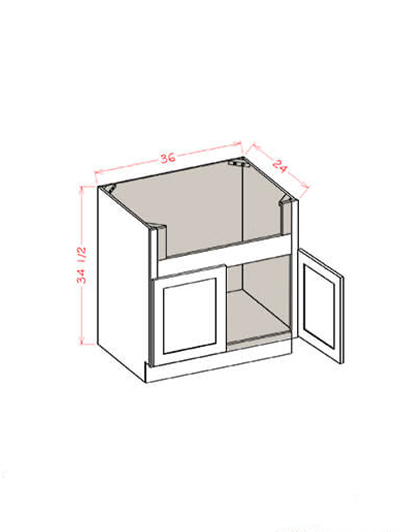 Shaker Honey 36 in. W x 24 in. D x 34.5 in. H Farm Sink Base Cabinet