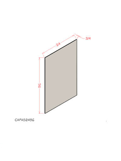 24 in. W x 0.75 in. D x 96 in. H Refrigerator Panel – Shaker Honey