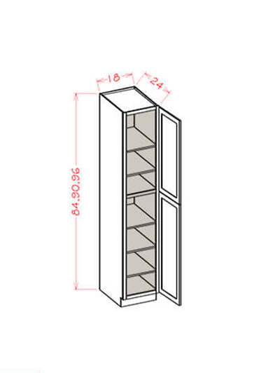 HE-U189624: Haven Ember 18″ Utility Cabinet Two Doors 96″ H