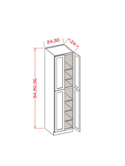 SU-U308424: Ready-to-Finish Shaker 30″ Utility Cabinet Four Doors 84″ H