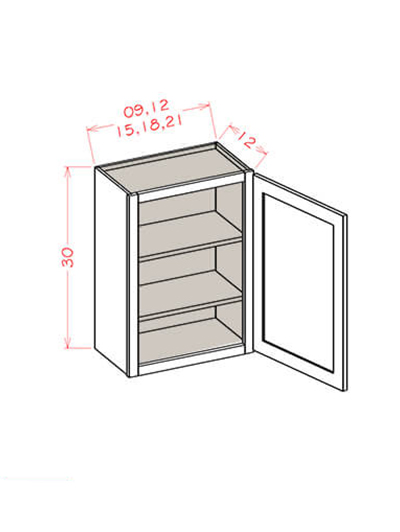 EW-W2130: Edgeline White 21″ Single Door 30″ High Wall Cabinet