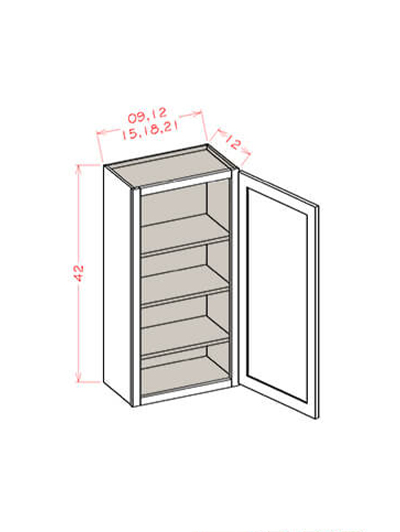 SU-W2142: Ready-to-Finish Shaker 21″ Single Door 42″ High Wall Cabinet