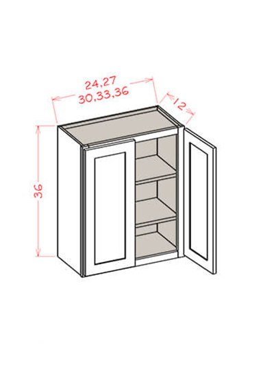 SU-W3636: Ready-to-Finish Shaker 36″ Double Door 36″ High Wall Cabinet