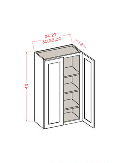 SU-W3642: Ready-to-Finish Shaker 36″ Double Door 42″ High Wall Cabinet