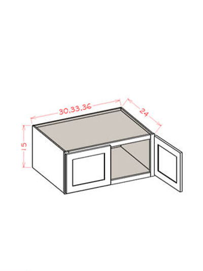 SU-W331524: Ready-to-Finish Shaker 33″ Wall Refrigerator Cabinets 15″ H (24″ Deep)