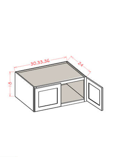 SU-W301824: Ready-to-Finish Shaker 30″ Wall Refrigerator Cabinets 18″ H (24″ Deep)