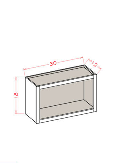Navy Blue Shaker 30 in. W x 12 in. D x 18 in. H Wall Open Cabinet