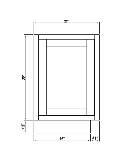 Inset White Slab Shaker Base Decorative Panel 22″W X 3/4″D X 30″H