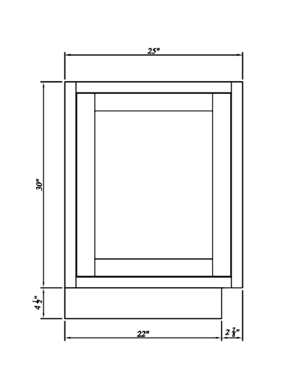 Inset Brown Slab Shaker Base Decorative Panel 25″W X 3/4″D X 30″H