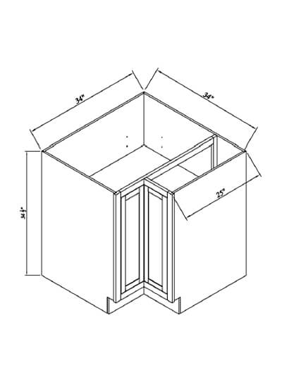 Inset White Slab Shaker Base Easy Reach Cabinet 34″W*25″D*34-1/2”H