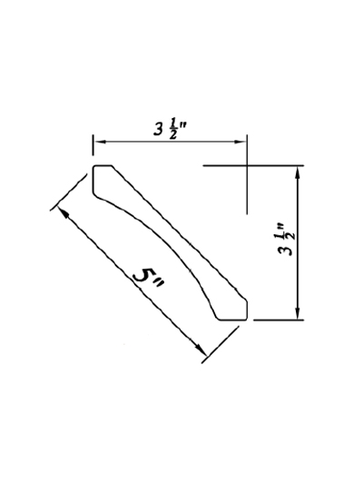Inset Brown Slab Shaker Cove Molding 3 1/2″W X 3 1/2″D X 96″H