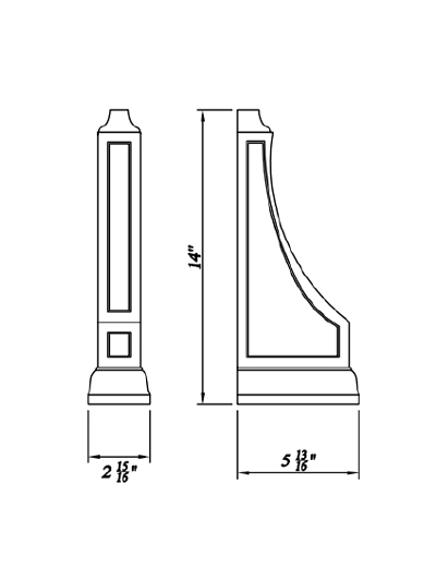 Inset White Slab Shaker Modern Corbel 5 13/16″W*14″H*2 15/16″D
