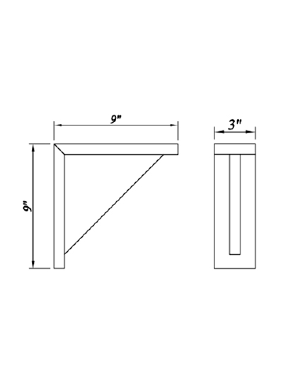 Inset White Slab Shaker Small Corbel 9″W*9″H*3″D
