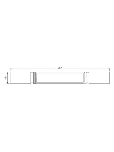 Inset White Slab Shaker Square Decorative Leg-Large 4.5”W*36”H